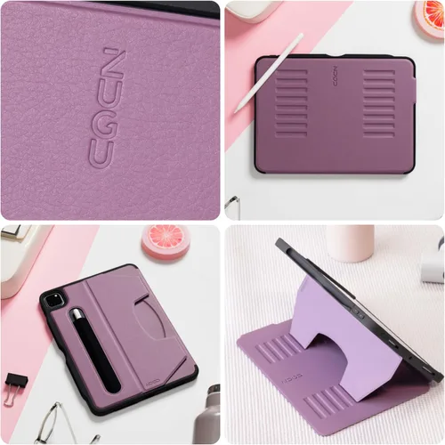 Vista 3 de ZUGU - Funda protectora ultradelgada para iPad Pro de 12.9 pulgadas de 5ª y 6ª generación de 2021/2022 con soporte, cubierta protectora delgada
