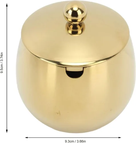Vista 2 de Pssopp Azucarero con tapa, recipiente para condimentos de cocina, tarro de acero inoxidable, recipiente pequeño para condimentos para el hogar