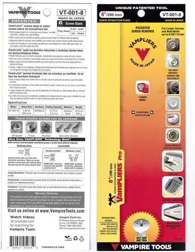 Vista 7 de VAMPLIERS Juego de alicates especiales de extracción de tornillos de 2 piezas: incluye alicates de bloqueo JAWZ de 7.5 pulgadas + alicates PRO