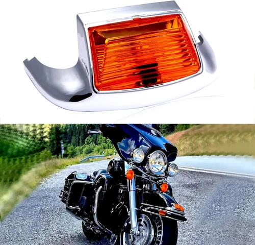 Vista 9 de Rich Choices Luces LED de guardabarros delantero ámbar y luces LED rojas de extremo de guardabarros trasero compatibles con Harley Road King Electra