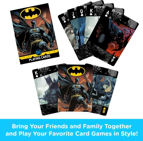 Vista 2 de Aquarius DC Comics Batman - Baraja de cartas con temática de Batman para tus juegos de cartas favoritos, mercancía y coleccionables con licencia