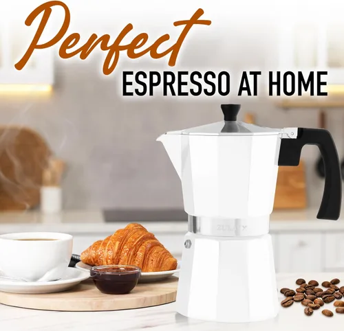 Vista 7 de Zulay Moka Pot - Cafetera para estufa de café expreso, a prueba de fugas, acero inoxidable, fácil de limpiar, mango y perilla resistentes al calor