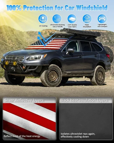 Vista 38 de BESTVIEW Parasol para parabrisas delantero compatible con Subaru Forester 2015-2018, parasol reflectante plegable para ventana delantera