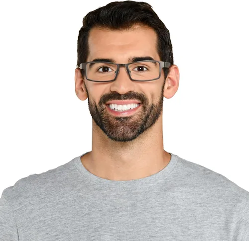 Vista 7 de Foster Grant Men's Sawyer Multi Focus™ Progressive Reading Glasses Mate plomizo/transparente