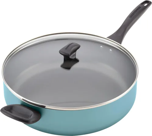 Farberware Olla grande antiadherente apta para lavavajillas/sartén con asa auxiliar - aluminio, 6 cuartos, azul