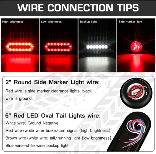 Vista 6 de LINKITOM Kit de 2 piezas de luces de remolque montadas por soldadura en cajas de acero con soporte para placa de matrícula de 6 pulgadas, luces LED