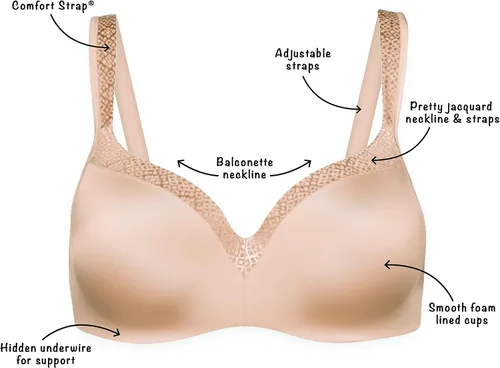 Vista 3 de Playtex Sujetador de cobertura completa con aros y aros para mujer Love My Curves Original
