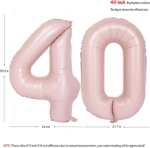 Vista 137 de Globos de 40 pulgadas con números de caramelo, papel de aluminio de helio, globos de látex de Mylar para fiesta de cumpleaños, decoración digital 0