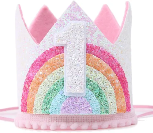 Corona de cumpleaños para niño y niña, gorro de cumpleaños de príncipe princesa, diadema de tiara, corona para tartas, accesorios de fotos,