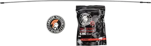 Vista 8 de Lancer Tactical AK-Series AKS-105 AEG Airsoft Rifle con esqueleto plegable Stock Negro