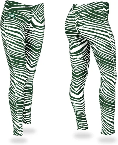 Vista 23 de Zubaz - Leggings con estampado de cebra para mujer con licencia oficial de la NFL, color del equipo Aqua Naranja