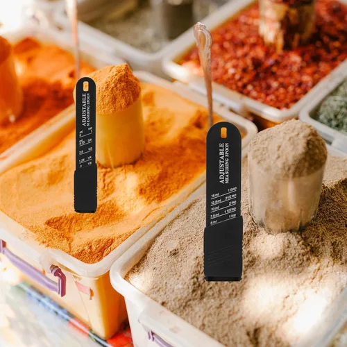 Vista 9 de Adjustable Measuring Spoons Set with Scale, Small Plastic Grams Measuring Scoop for Baking and Seasoning, 2pcs Slide Spoon for Kitchen Cooking and