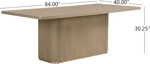 Vista 2 de Merax Juego de comedor retro de 7 piezas para 6, juego de mesa de comedor moderno de mediados de siglo con mesa rectangular de madera de caucho y 6