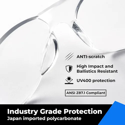 Vista 3 de amoolo Gafas de seguridad para hombres a granel de 24, gafas protectoras para hombres y mujeres, ANSI Z87.1, protección ocular resistente a