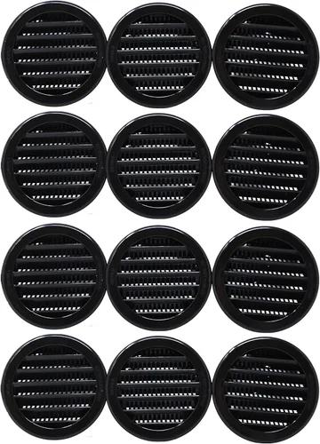 Vista 13 de JSP Manufacturing - Rejilla de ventilación de 3" redonda de plástico para soffit, pantalla para reptiles, rejilla de ventilación (12, Blanco)