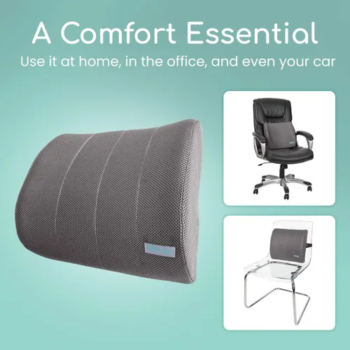Vista 4 de Almohada para apoyo lumbar de Vive, cojín para respaldo lumbar para silla de oficina, auto, escritorio y computadora, almohadilla terapéutica
