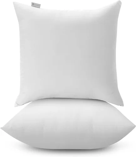 Acanva Juego de 4 rellenos de almohada decorativa de 16 x 16 pulgadas, relleno de fibra de poliéster premium, cojín cuadrado relleno para funda para