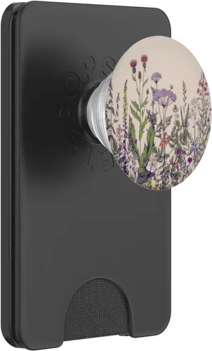 Vista 7 de Lindo diseño simple de flores silvestres floral en beige PopSockets estándar PopGrip