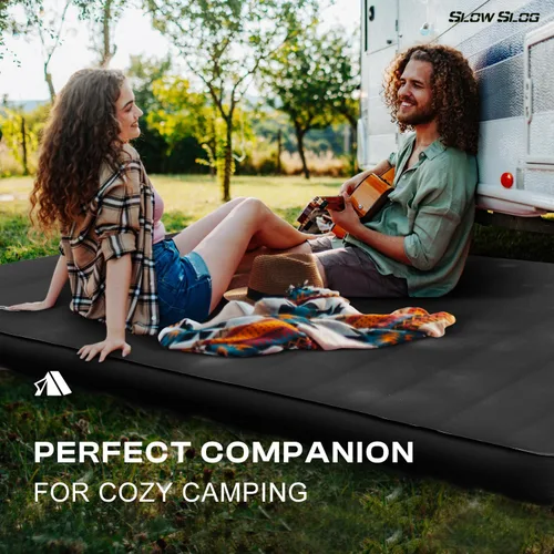 Vista 3 de Almohadilla autoinflable para dormir con bomba de aire eléctrica portátil, almohadilla de espuma viscoelástica de 4 pulgadas para acampar en tienda