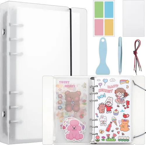 Vista 8 de Álbum de pegatinas reutilizable con 100 hojas, libro de colección con bolsillos, A5