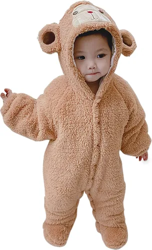 Vista 2 de Gaorui Traje de bebé recién nacido, abrigo con capucha, ropa de invierno, body de dibujos animados
