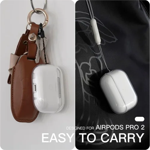 Vista 6 de Funda transparente compatible con AirPods Pro 2, funda protectora de TPU suave [LED frontal visible] [antiamarilleo] compatible con AirPods Pro
