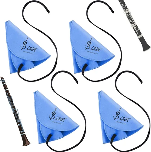 Vista 13 de Yinder 4 Piezas Paño de Limpieza para Clarinete Paño de Limpieza para Tubo Interior Adecuado para Flauta, Piccolo, Saxofón, Sax (Rojo)