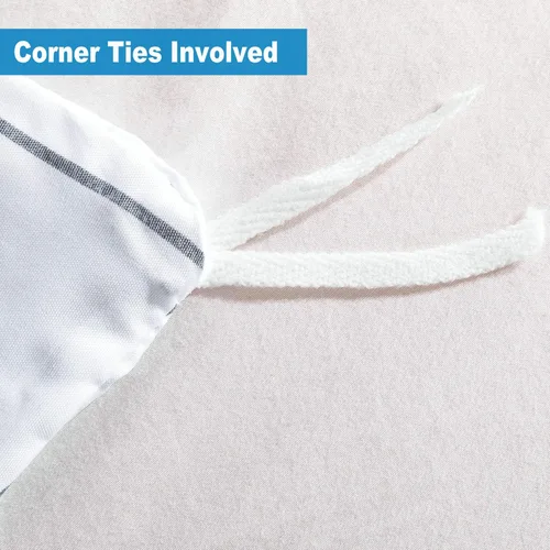 Vista 3 de KFZ Juego de funda de edredón triangular, tamaño Queen, 3 piezas, súper suave, color blanco y negro, tamaño Queen con 1 funda de edredón