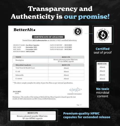 Vista 8 de 3000 mg de musgo marino de Iris, 2000 mg de aceite de semilla negra, 1000 mg de ashwagandha, 1000 mg de raíz de burdock, 1000 mg de bledo