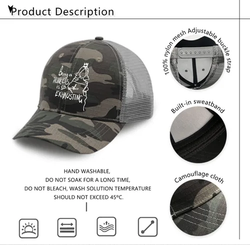 Vista 7 de devor Caps Being a Princess is so Exhausting Baseball Caps, Graphic Baseball Caps for Men