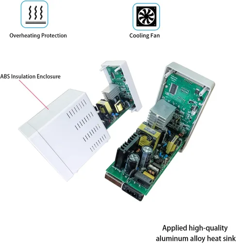 Vista 5 de Fuente de alimentación CC variable 30V 5A, Hyelec Fuente de alimentación regulada de conmutación ajustable con pantalla LED de 4 dígitos, ajustes