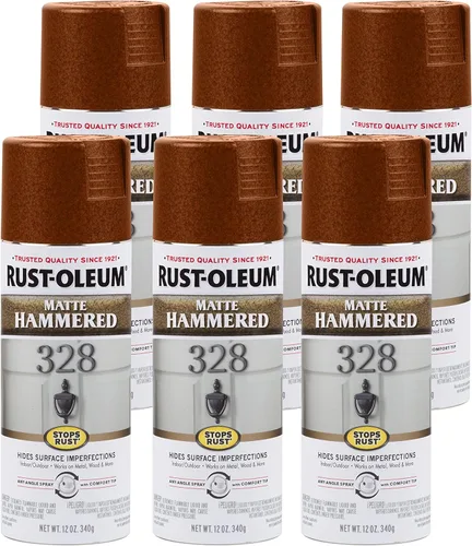 Vista 27 de Rust-Oleum 7215830 – Pintura en aerosol con efecto martillado para prevención del óxido, 12 oz (340 g), color negro