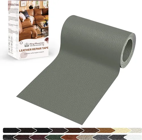 Vista 55 de KING MOUNTAIN Parche de reparación de cuero, cinta autoadhesiva de reparación de cuero de 4 x 63 pulgadas para muebles de cuero dañados, asientos