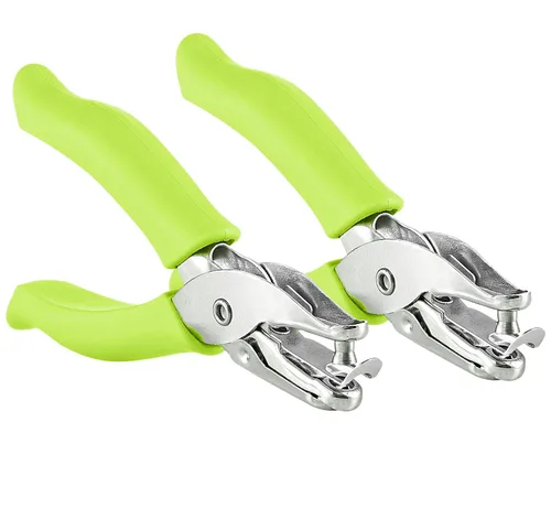 Vista 12 de Enday - Perforadora perforadora de agujeros de 1/4 pulgadas con asas de agarre suave para papel y manualidades, forma de círculo redondo, para niños