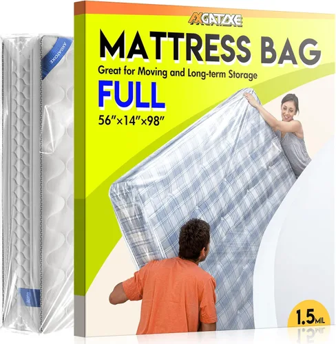 Vista 13 de Bolsa de plástico para colchón para mudanza y almacenamiento, funda impermeable para colchón, protector de colchón para suministros de mudanza