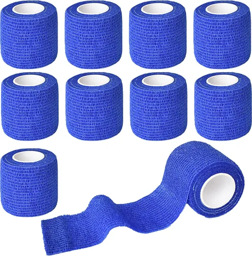 Vista 10 de Paquete de 9 vendajes autoadhesivos de 1 pulgada x 5 yardas para tobillos, muñecas, dedos, deportes, cinta veterinaria cohesiva transpirable