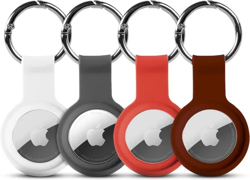 Vista 11 de Compatible con AirTag, paquete de 2 fundas a prueba de golpes, a prueba de polvo y lavables, soportes de silicona con accesorios para carteras, azul