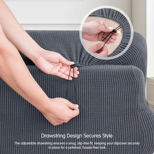 Vista 113 de CHUN YI Fundas para sofá de 7 piezas, lavables, fundas elásticas para sofá de 3 cojines con respaldo y fundas de cojín separados, protector