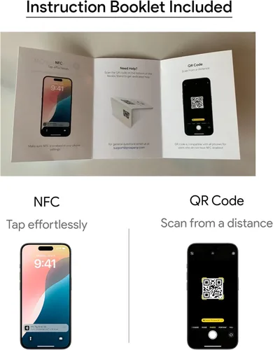 Vista 5 de Soporte de revisión de Google - NFC y código QR, fácil configuración, para todas las empresas (paquete de 1)