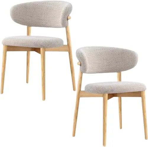 YVYKFZD Juego de sillas de comedor, sillas de cocina de madera maciza, silla de comedor tapizada con respaldo curvo, silla de sala de estar sin