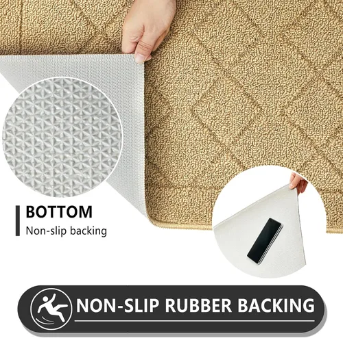 Vista 5 de REFETONE Tapete para puerta interior, tapete para puerta delantera y trasera, antideslizante, absorbente, resistente a la suciedad, tapetes