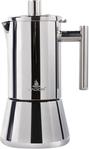 Vista 9 de LAOION Cafetera de Espresso para Estufa, Olla Moka de 4 Tazas 6.8 oz, Cafetera Cubana y Italiana de Acero Inoxidable para Cafetera Cubana