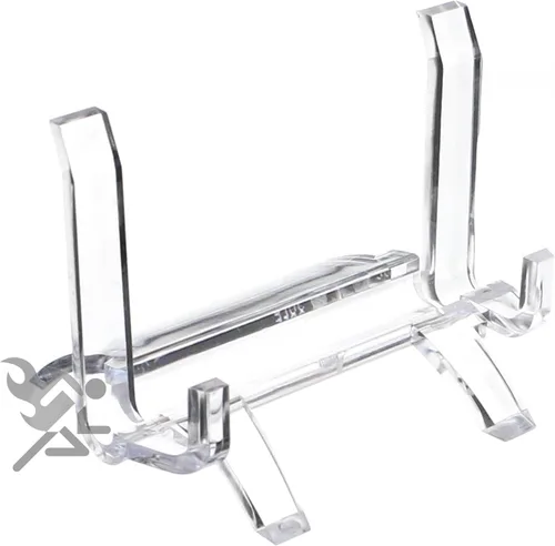 Vista 5 de (5) Caballetes de soporte de exhibición rectangular transparente de 3 pulgadas para reloj de bolsillo, insignia de policía, hebilla de cinturón