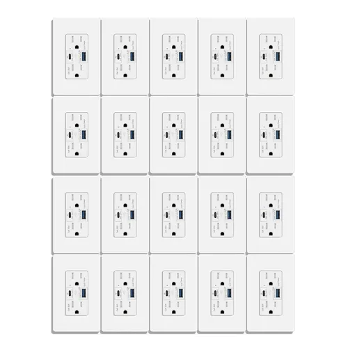 Vista 76 de Salida de receptáculo GFCI eléctrica Greencycle de 15 amperios, paquete de 5 salidas GFCI con indicador LED, resistente a la intemperie, grado