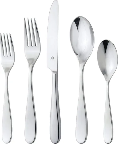 Vista 20 de Danialli Juego de utensilios de servir, cucharas de servir de acero inoxidable 18/10, servidores de ensalada, cuchillos de mantequilla, acabado