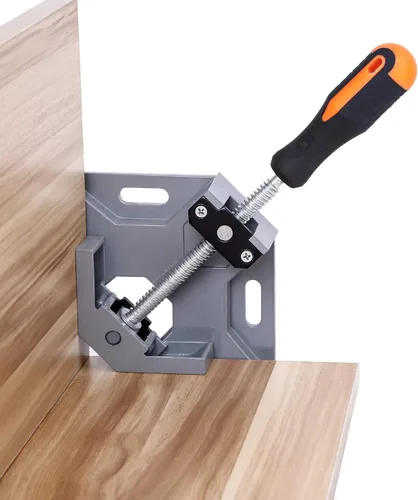 Vista 6 de Abrazaderas de esquina de 2 piezas, abrazaderas de madera de 90 grados en ángulo recto para carpintería, con marco de aleación de aluminio ajustable