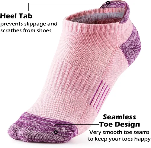 Vista 3 de Gonii Calcetines de tobillo para mujer para correr atléticos no se ven acolchados 5 pares