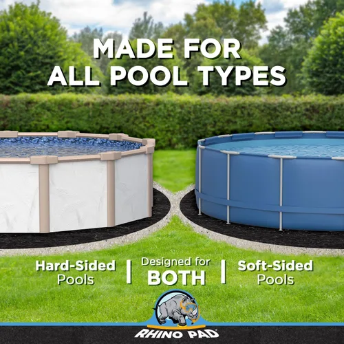 Vista 6 de Rhino Pad Almohadilla ovalada de revestimiento de piscina de 10 x 15 pies para piscinas sobre el suelo, alfombrilla duradera resistente a pinchazos
