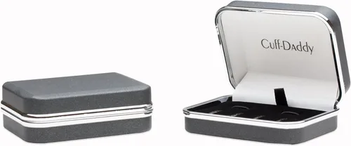 Vista 3 de Cuff-Daddy Gemelos y tachuelas de esmoquin de ónix negro para hombre con caja de regalo de presentación de viaje, juego formal de botones