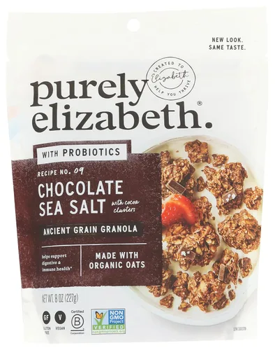 Vista 19 de Purely Elizabeth, Berry Crisp, granola de grano antiguo con vitamina D, sin gluten (bolsa de 8 onzas)